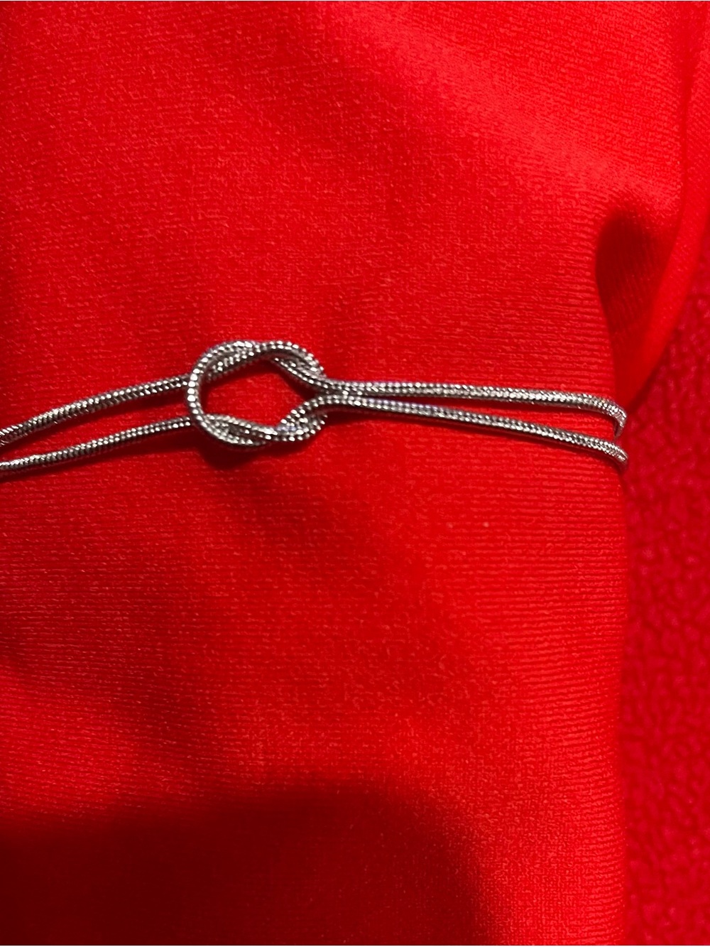 Delicate Knot Double-Strand Bracelet in Silver NWOT